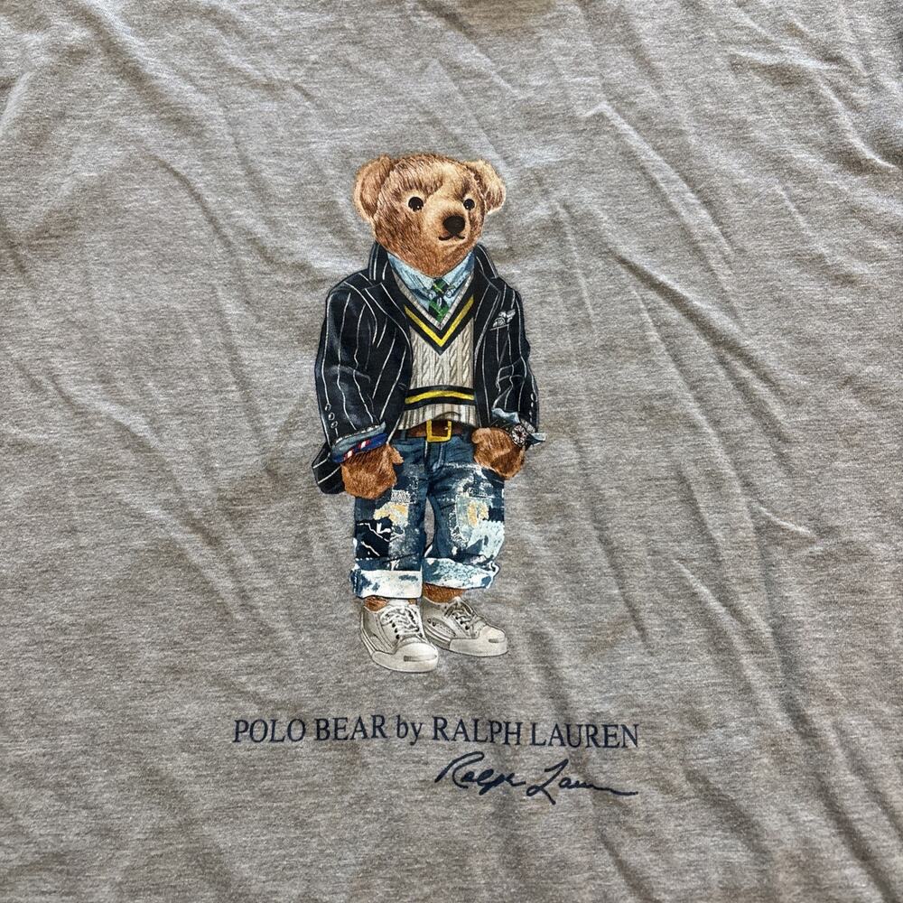 Polo Ralph Lauren Polo Bear T-Shirt Men’s Sz XL Classic Fit Short Sleeve Gray - Picture 3 of 8